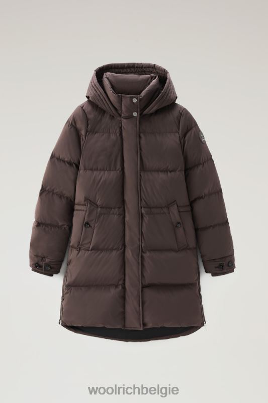 alsea donsjack met capuchon Woolrich vrouwen 8TTN0313 bodem bruin kleding