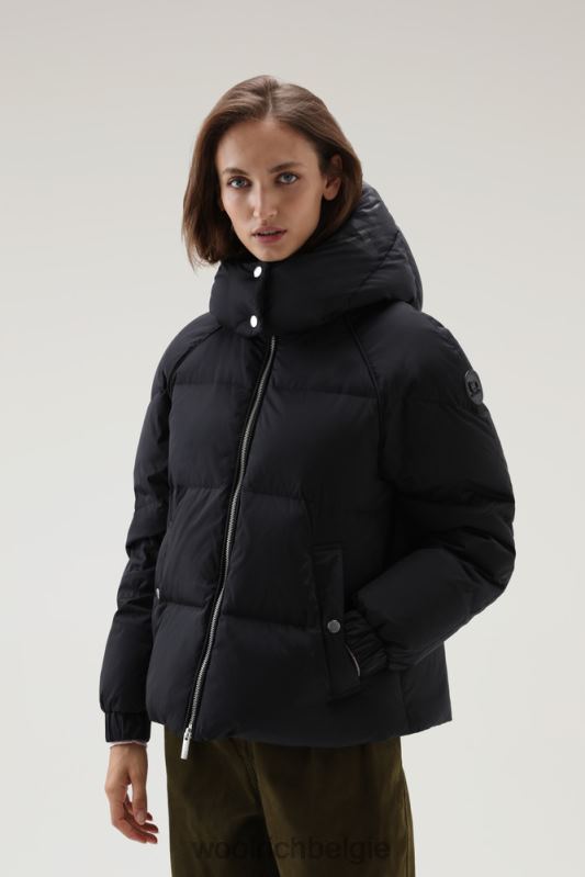 alsea kort donsjack met afneembare capuchon Woolrich vrouwen 8TTN0293 zwart kleding