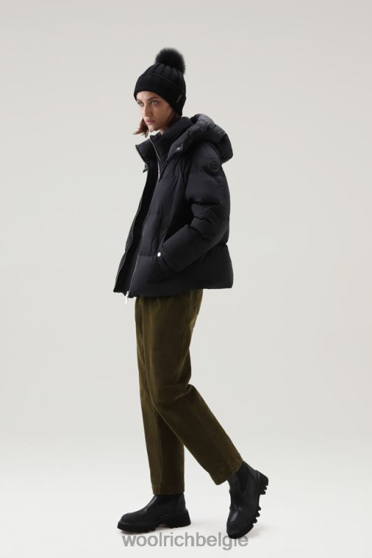 alsea kort donsjack met afneembare capuchon Woolrich vrouwen 8TTN0293 zwart kleding