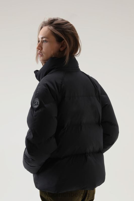 alsea kort donsjack met afneembare capuchon Woolrich vrouwen 8TTN0293 zwart kleding