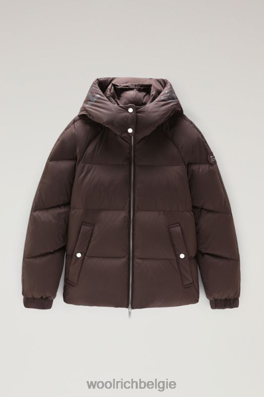alsea kort donsjack met afneembare capuchon Woolrich vrouwen 8TTN0311 bodem bruin kleding