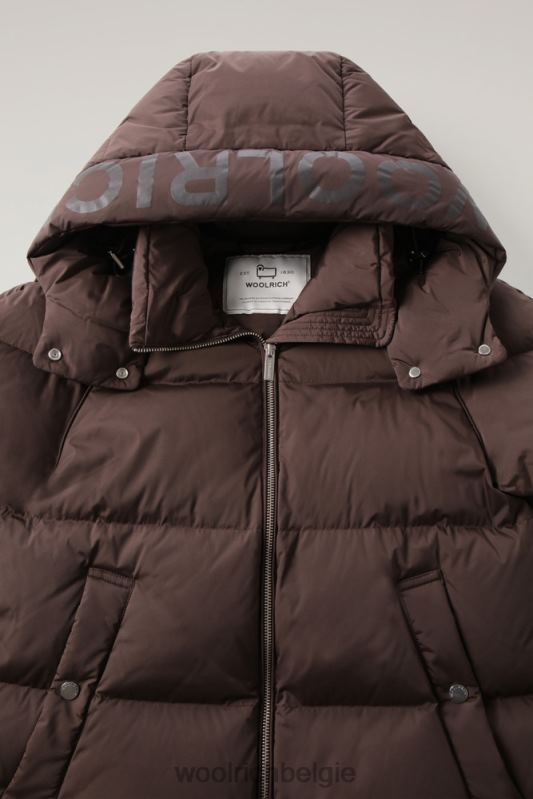alsea kort donsjack met afneembare capuchon Woolrich vrouwen 8TTN0311 bodem bruin kleding