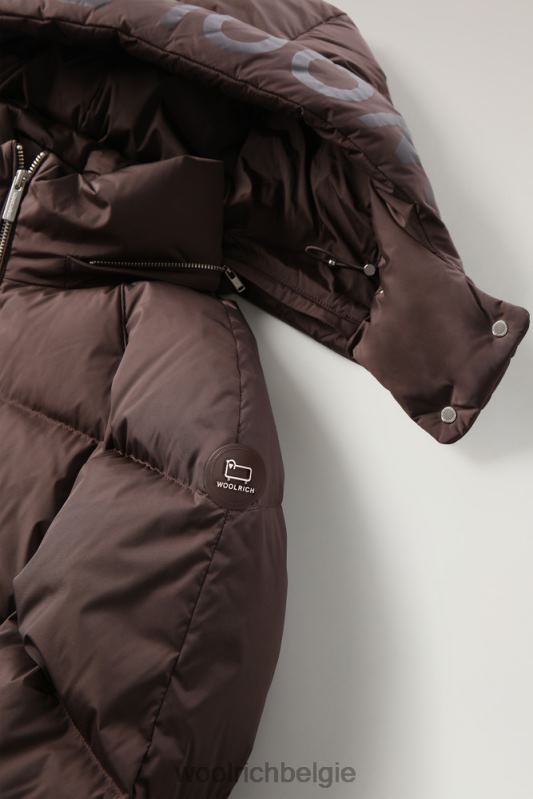 alsea kort donsjack met afneembare capuchon Woolrich vrouwen 8TTN0311 bodem bruin kleding