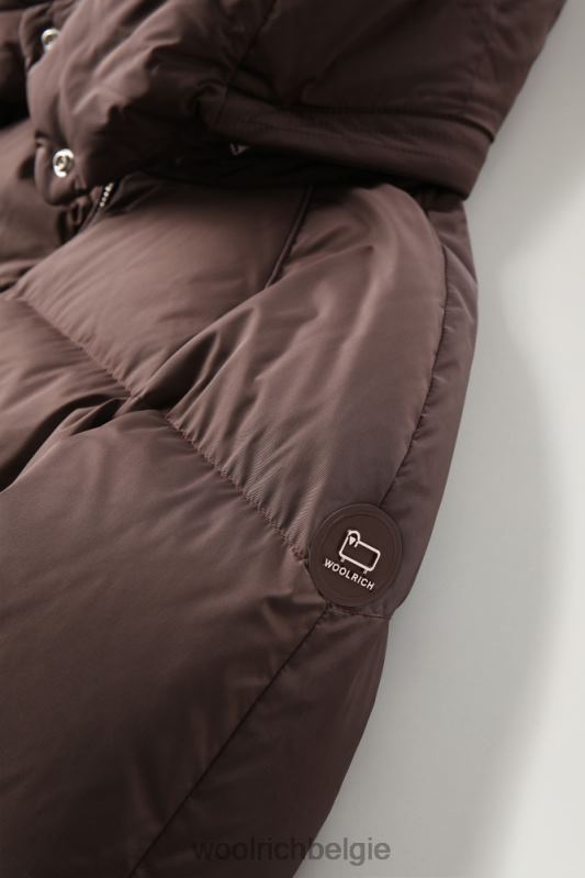 alsea kort donsjack met afneembare capuchon Woolrich vrouwen 8TTN0311 bodem bruin kleding