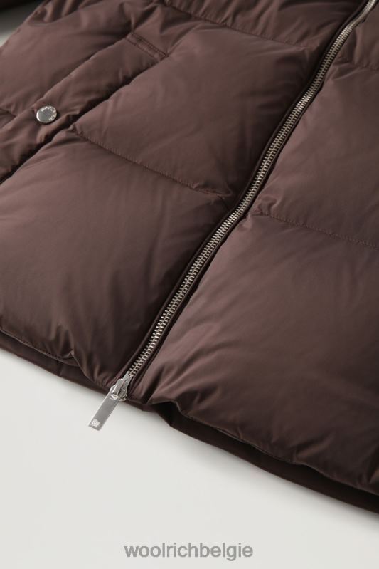 alsea kort donsjack met afneembare capuchon Woolrich vrouwen 8TTN0311 bodem bruin kleding