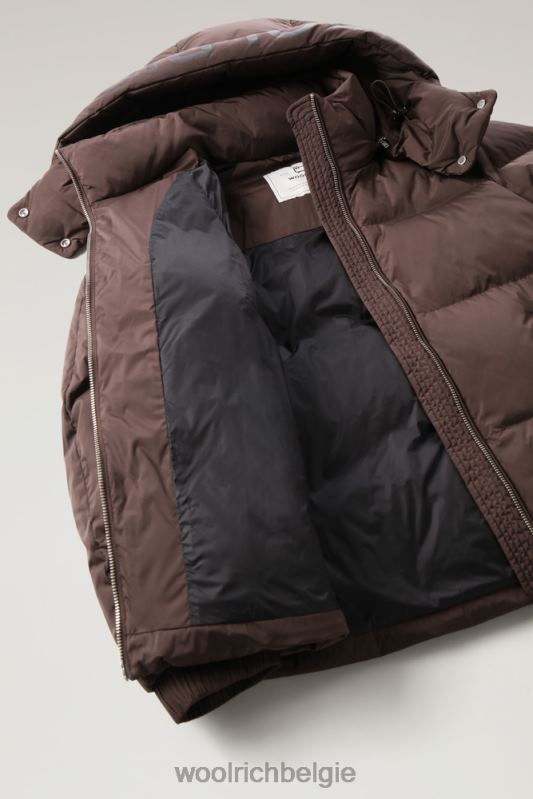 alsea kort donsjack met afneembare capuchon Woolrich vrouwen 8TTN0311 bodem bruin kleding
