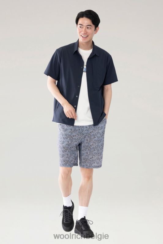 altijd shirt met korte mouwen van gerecycled stretchpolyester Woolrich Heren 8TTN0620 marine kleding