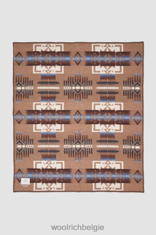 archiefpatroon jacquard zuivere wollen deken gemaakt in Italië Woolrich unisex 8TTN0353 beige navajo accessoires