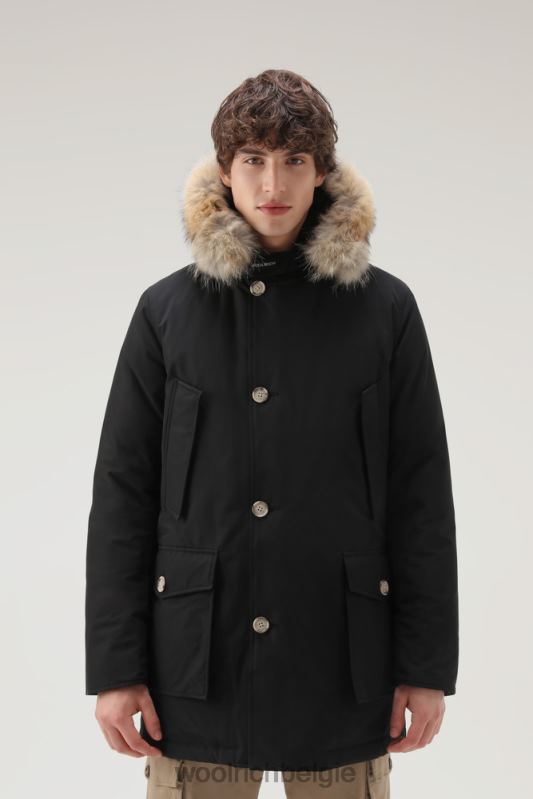 arctic parka van ramar-stof met afneembare bontrand Woolrich Heren 8TTN0835 zwart kleding