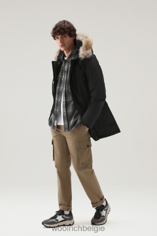 arctic parka van ramar-stof met afneembare bontrand Woolrich Heren 8TTN0835 zwart kleding