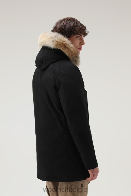 arctic parka van ramar-stof met afneembare bontrand Woolrich Heren 8TTN0835 zwart kleding