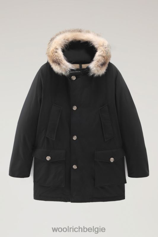 arctic parka van ramar-stof met afneembare bontrand Woolrich Heren 8TTN0835 zwart kleding