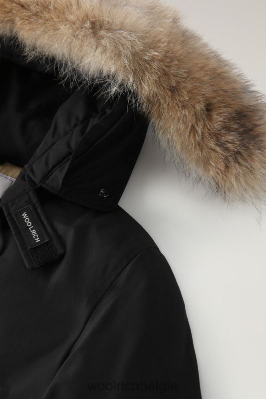 arctic parka van ramar-stof met afneembare bontrand Woolrich Heren 8TTN0835 zwart kleding