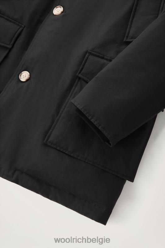 arctic parka van ramar-stof met afneembare bontrand Woolrich Heren 8TTN0835 zwart kleding