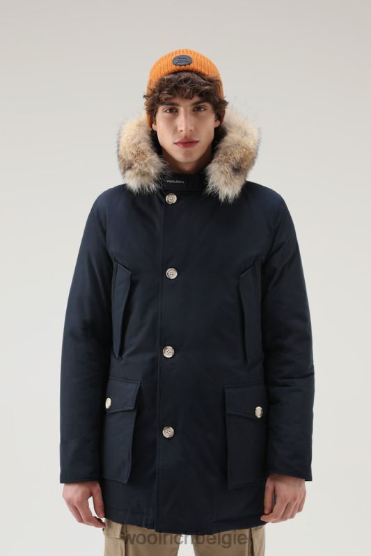 arctic parka van ramar-stof met afneembare bontrand Woolrich Heren 8TTN0842 Melton blauw kleding