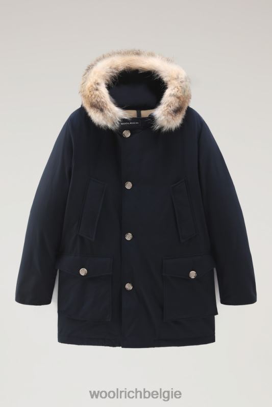 arctic parka van ramar-stof met afneembare bontrand Woolrich Heren 8TTN0842 Melton blauw kleding
