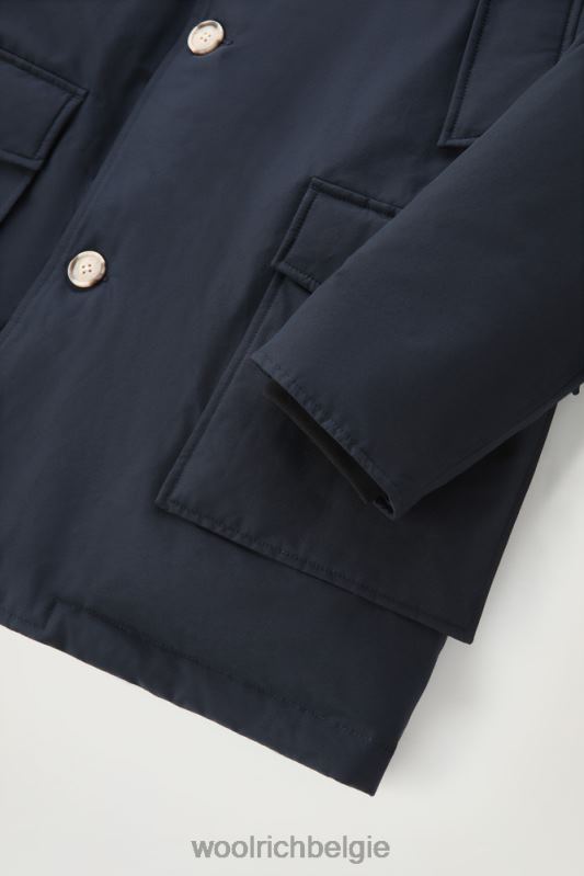arctic parka van ramar-stof met afneembare bontrand Woolrich Heren 8TTN0842 Melton blauw kleding