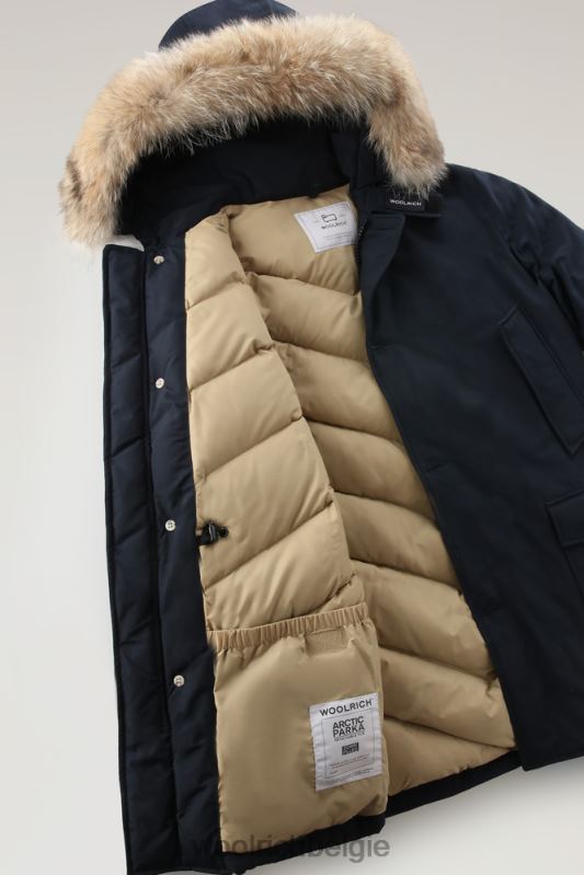arctic parka van ramar-stof met afneembare bontrand Woolrich Heren 8TTN0842 Melton blauw kleding