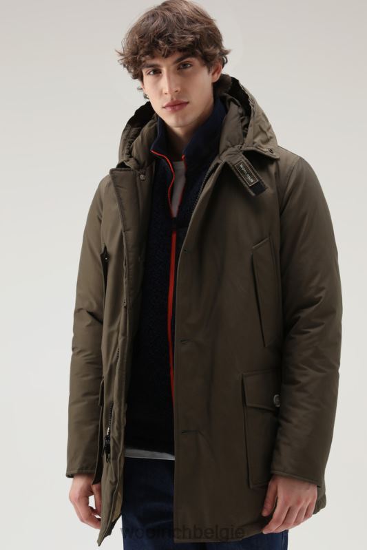 arctic parka van ramar-stof met afneembare bontrand Woolrich Heren 8TTN0844 donkergroen kleding