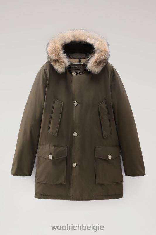 arctic parka van ramar-stof met afneembare bontrand Woolrich Heren 8TTN0844 donkergroen kleding
