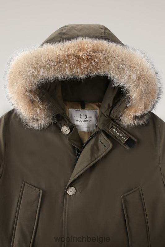 arctic parka van ramar-stof met afneembare bontrand Woolrich Heren 8TTN0844 donkergroen kleding