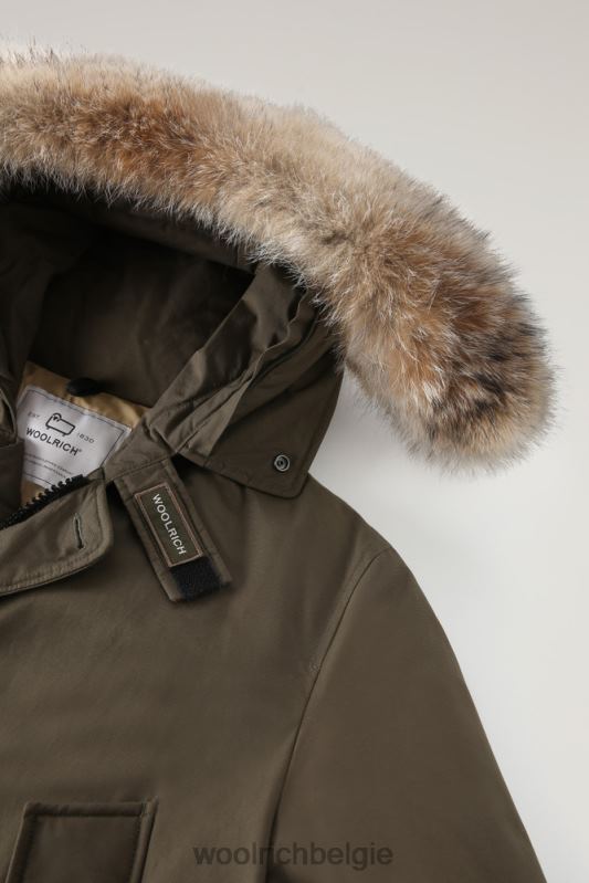 arctic parka van ramar-stof met afneembare bontrand Woolrich Heren 8TTN0844 donkergroen kleding