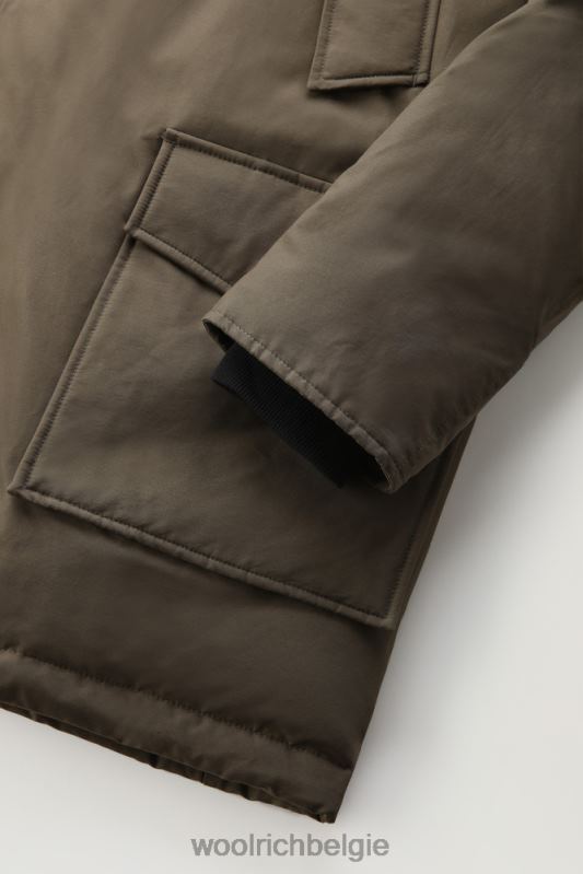 arctic parka van ramar-stof met afneembare bontrand Woolrich Heren 8TTN0844 donkergroen kleding