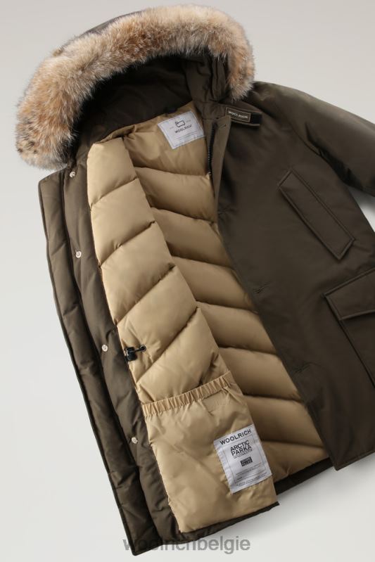 arctic parka van ramar-stof met afneembare bontrand Woolrich Heren 8TTN0844 donkergroen kleding