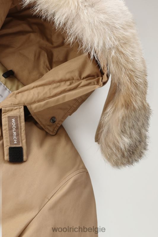 arctic parka van ramar-stof met afneembare bontrand Woolrich Heren 8TTN0858 goud kaki kleding