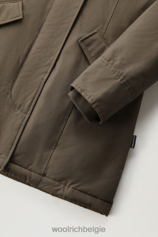 arctic parka van ramar-stof met afneembare bontrand Woolrich vrouwen 8TTN0362 donkergroen kleding