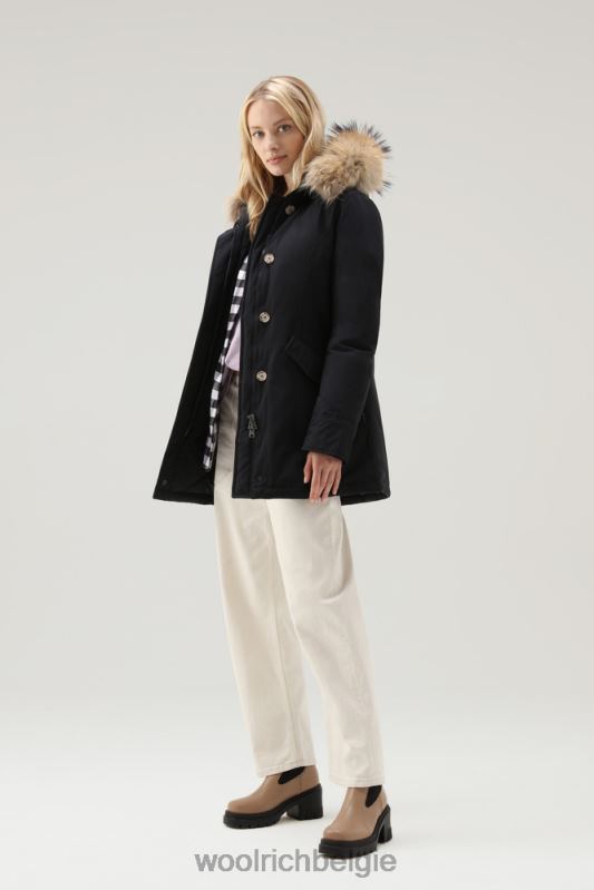 arctic parka van ramar-stof met afneembare bontrand Woolrich vrouwen 8TTN0365 donker marine kleding