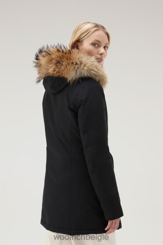 arctic parka van ramar-stof met afneembare bontrand Woolrich vrouwen 8TTN0365 donker marine kleding