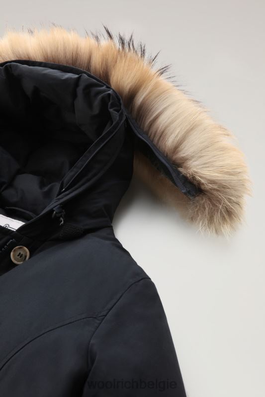 arctic parka van ramar-stof met afneembare bontrand Woolrich vrouwen 8TTN0365 donker marine kleding