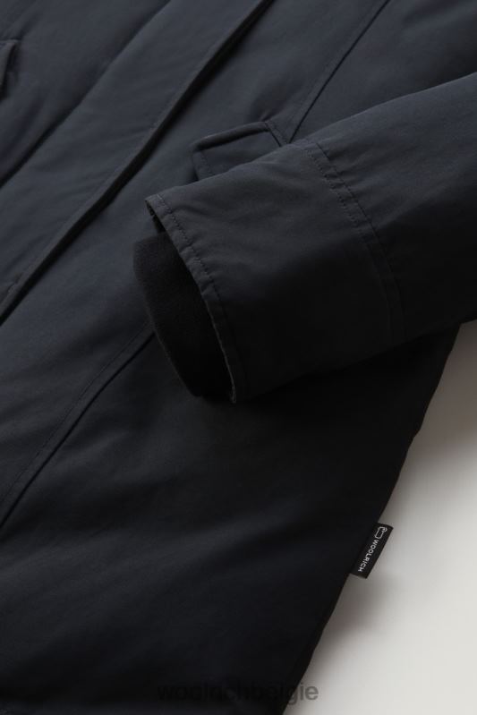 arctic parka van ramar-stof met afneembare bontrand Woolrich vrouwen 8TTN0365 donker marine kleding