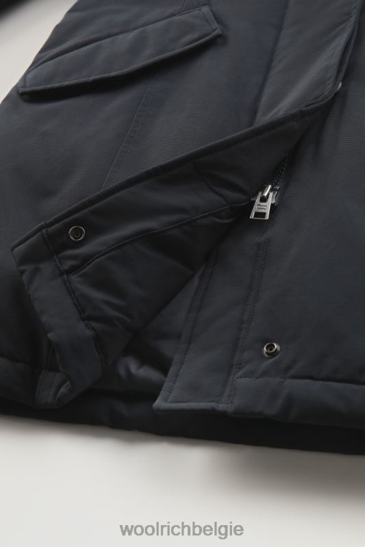 arctic parka van ramar-stof met afneembare bontrand Woolrich vrouwen 8TTN0365 donker marine kleding