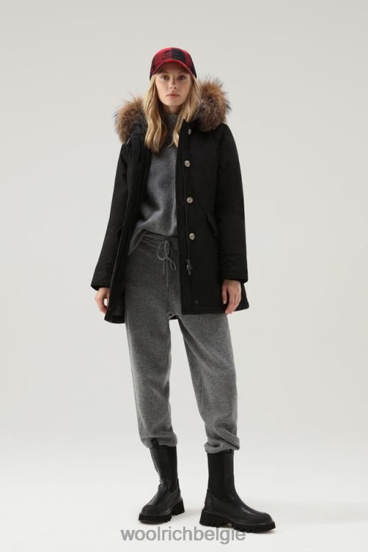arctic parka van ramar-stof met afneembare bontrand Woolrich vrouwen 8TTN0368 zwart kleding