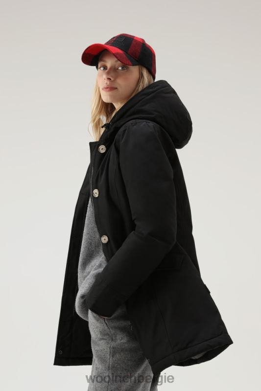 arctic parka van ramar-stof met afneembare bontrand Woolrich vrouwen 8TTN0368 zwart kleding