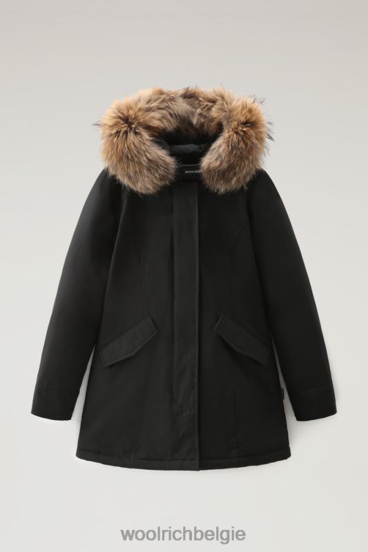 arctic parka van ramar-stof met afneembare bontrand Woolrich vrouwen 8TTN0368 zwart kleding
