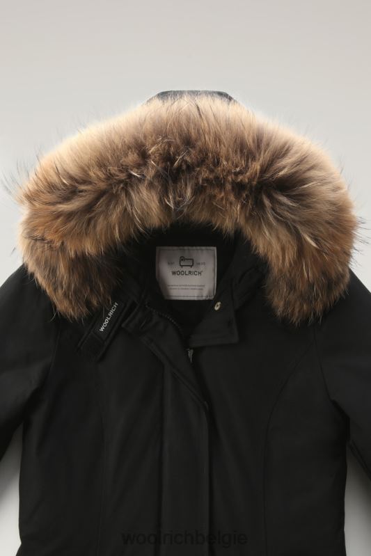 arctic parka van ramar-stof met afneembare bontrand Woolrich vrouwen 8TTN0368 zwart kleding