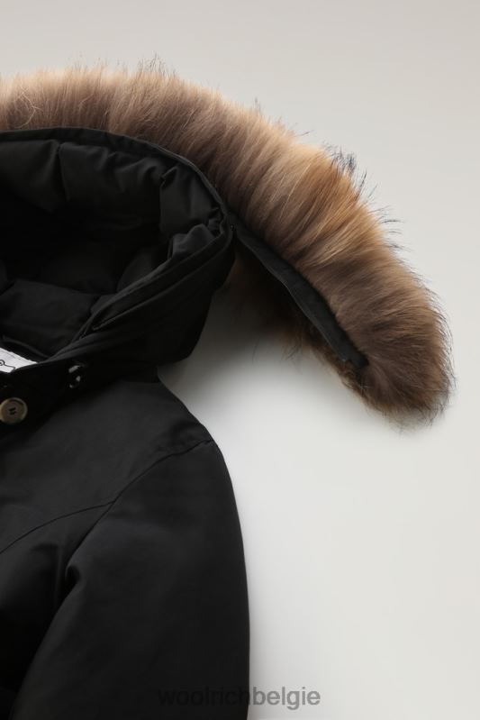 arctic parka van ramar-stof met afneembare bontrand Woolrich vrouwen 8TTN0368 zwart kleding