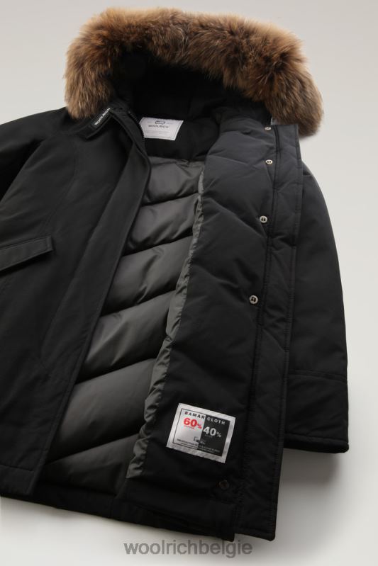 arctic parka van ramar-stof met afneembare bontrand Woolrich vrouwen 8TTN0368 zwart kleding