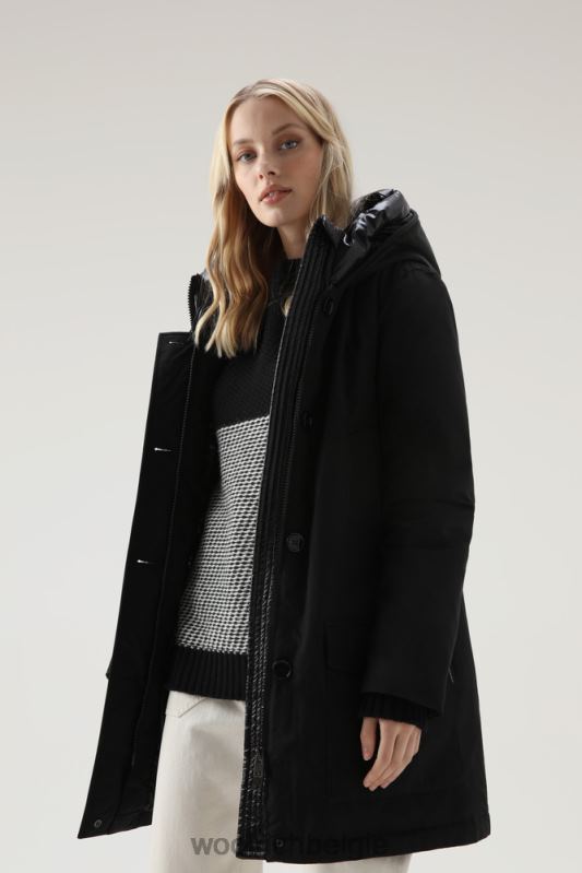 arctic parka van ramar-stof met vier zakken Woolrich vrouwen 8TTN0348 zwart kleding
