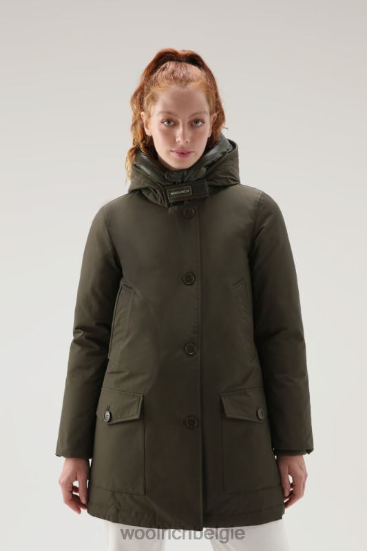 arctic parka van ramar-stof met vier zakken Woolrich vrouwen 8TTN0350 donkergroen kleding