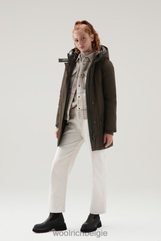 arctic parka van ramar-stof met vier zakken Woolrich vrouwen 8TTN0350 donkergroen kleding