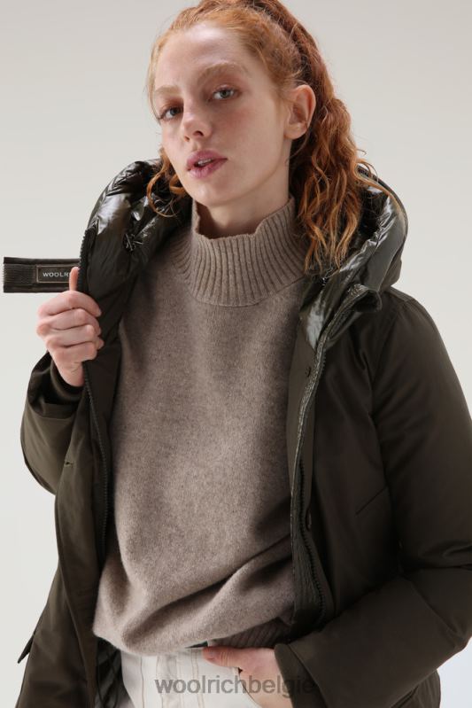 arctic parka van ramar-stof met vier zakken Woolrich vrouwen 8TTN0350 donkergroen kleding