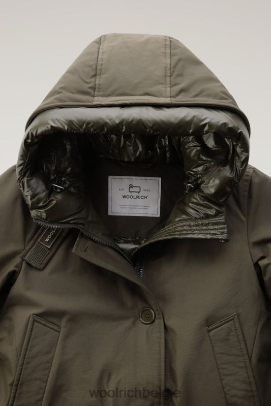 arctic parka van ramar-stof met vier zakken Woolrich vrouwen 8TTN0350 donkergroen kleding