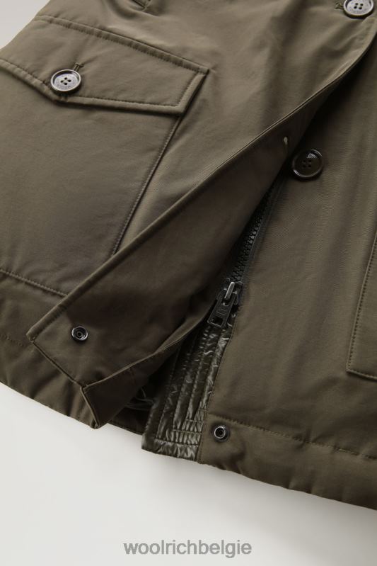 arctic parka van ramar-stof met vier zakken Woolrich vrouwen 8TTN0350 donkergroen kleding