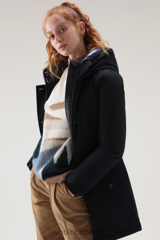 arctic parka van ramar-stof met vier zakken Woolrich vrouwen 8TTN0364 donker marine kleding