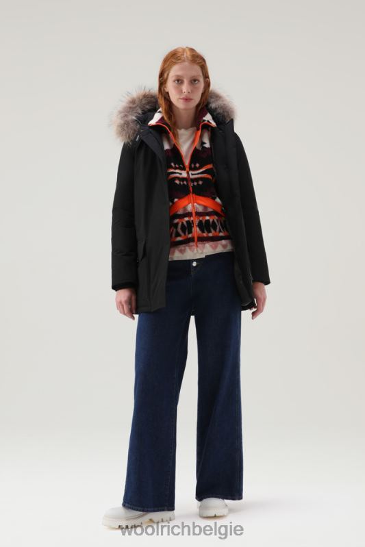 arctic parka van ramar-stof met vier zakken en afneembaar bont Woolrich vrouwen 8TTN0358 zwart kleding