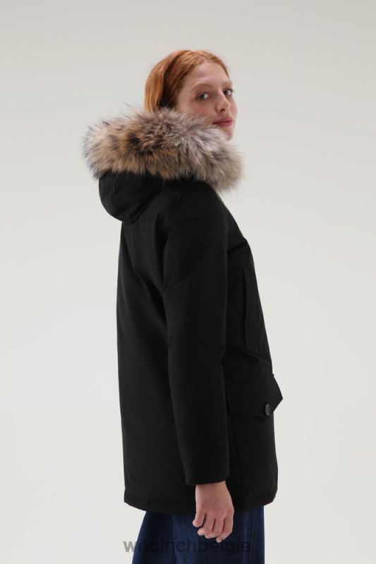 arctic parka van ramar-stof met vier zakken en afneembaar bont Woolrich vrouwen 8TTN0358 zwart kleding
